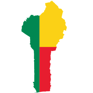 Carte et couleur du drapeau du Bénin