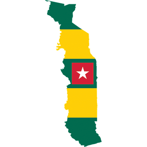 Carte et couleur du drapeau du Togo