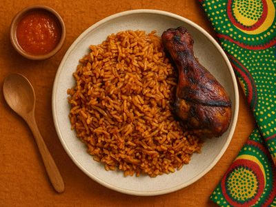 Riz jollof au poulet